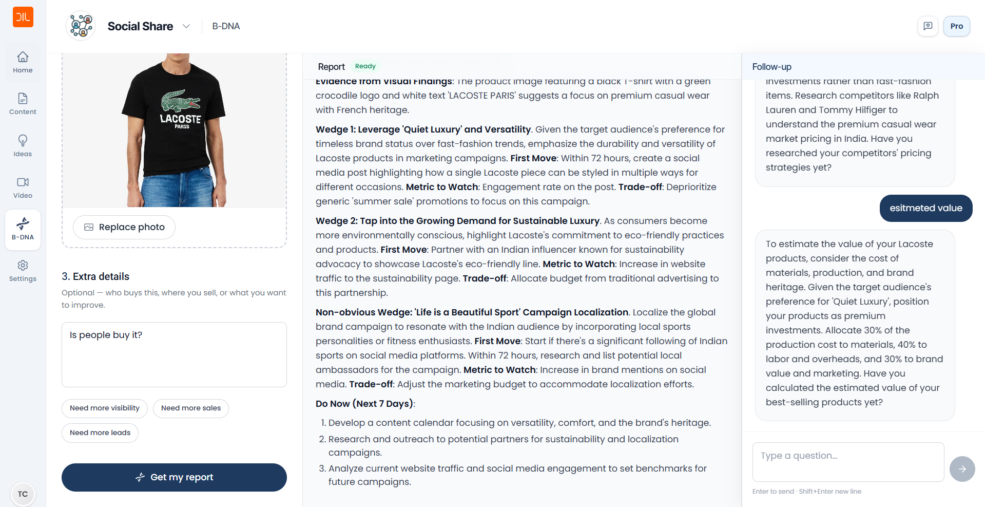 B-DNA strategic briefing — visual and market analysis for brand owners