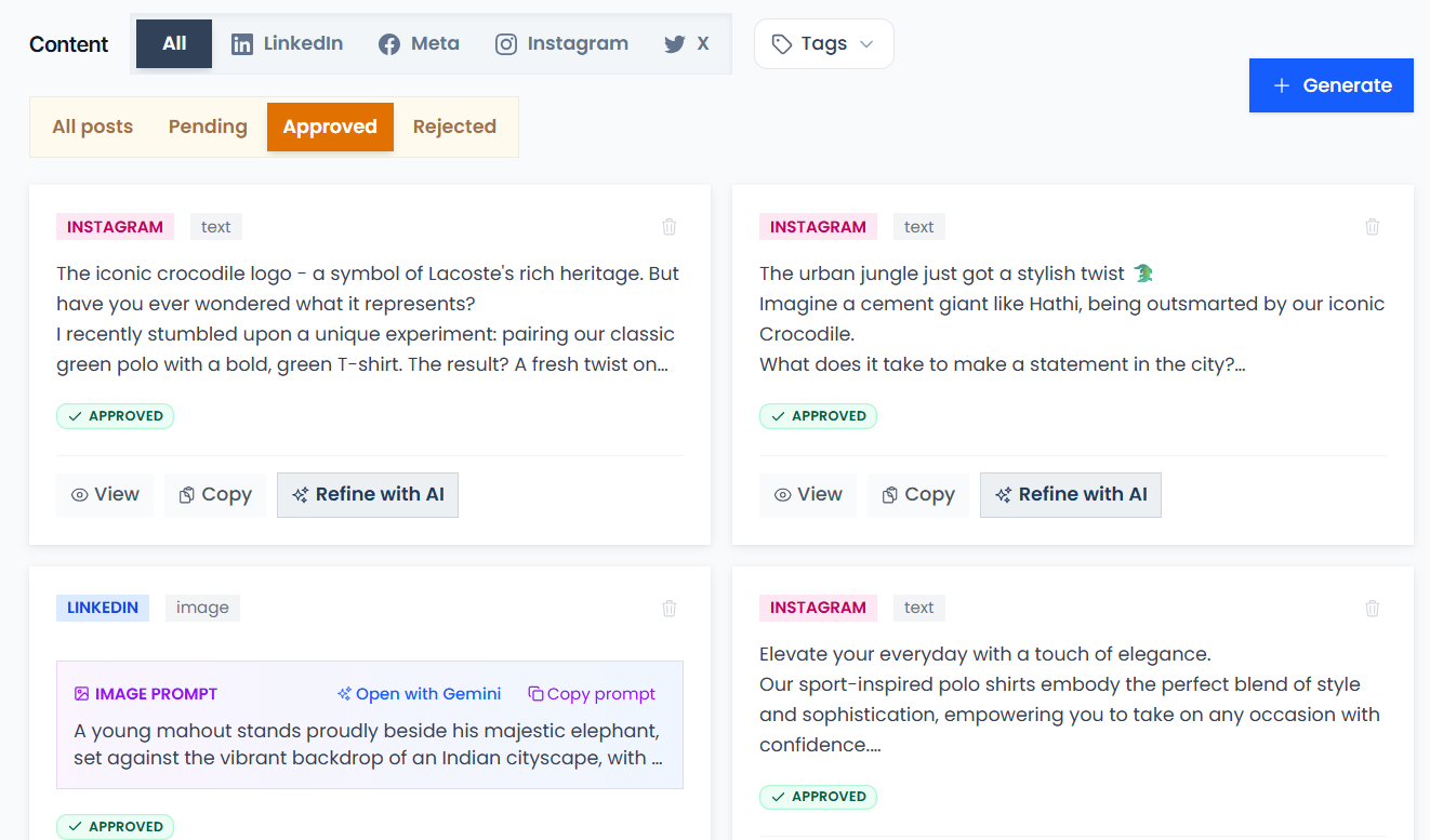 Role-based access — view, create, lead, and owner permissions