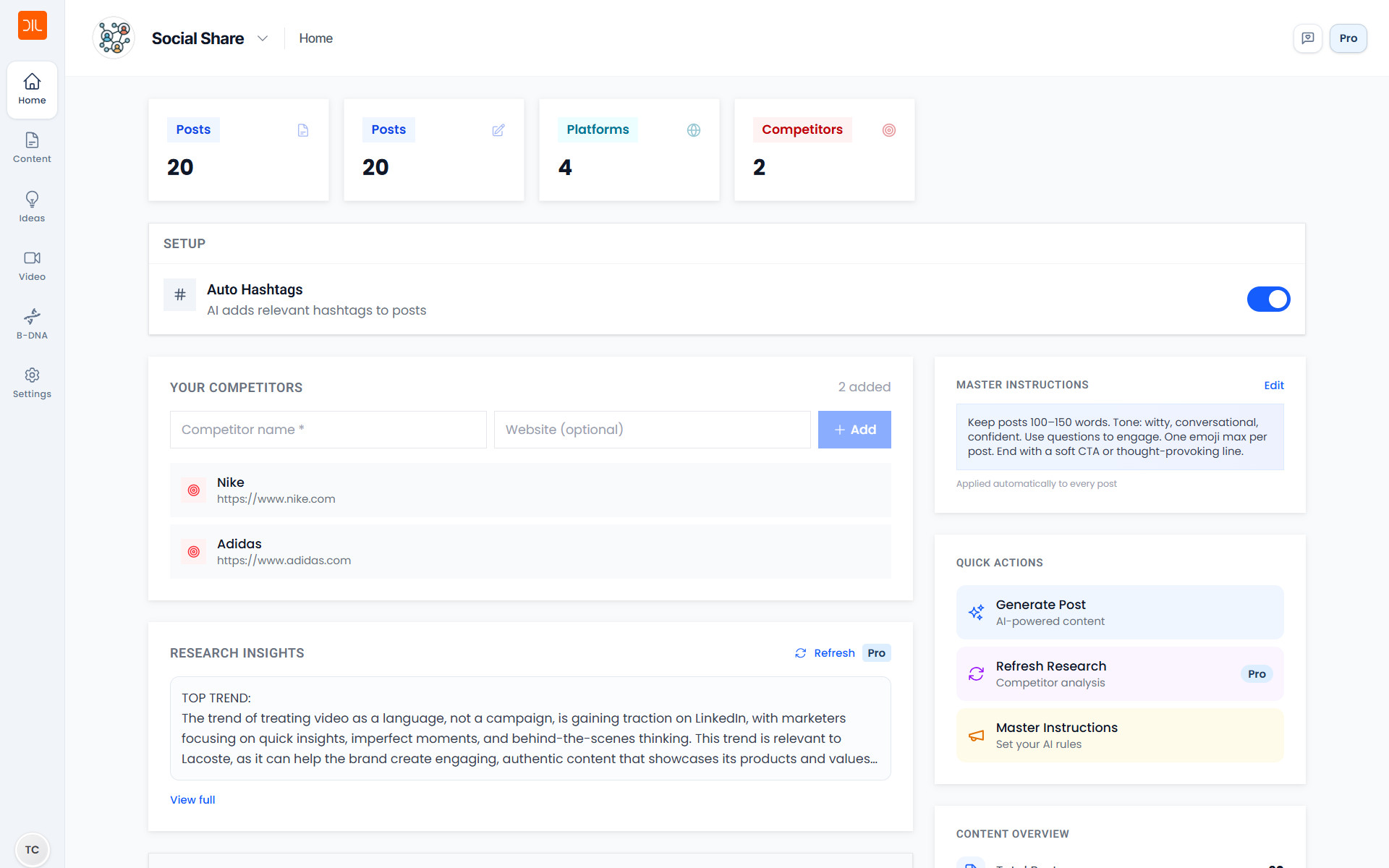 ContentIJ workspace — AI that knows your brand