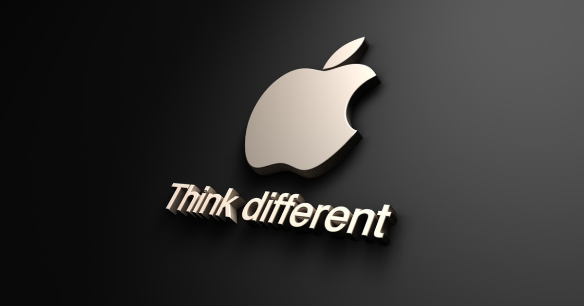 Apple Think Different billboard with simple bold brand message