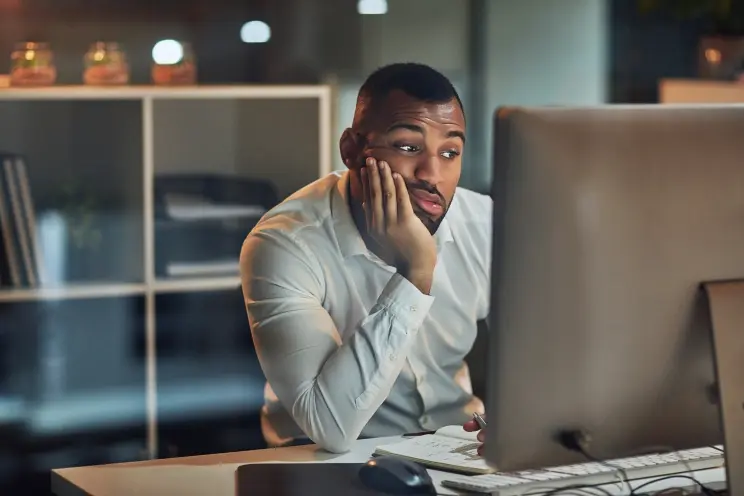 Bored audience during repetitive generic marketing presentation